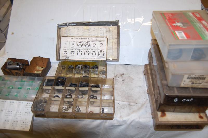 lot 364 image: Snap rings, springs, o-rings, bolts, nuts and lock washers in containers