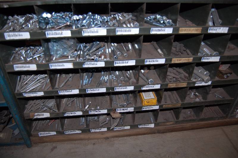 lot 508 image: Steel Shelf Containing Hardware