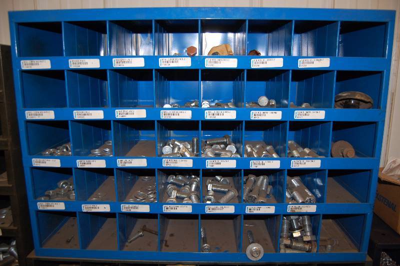 lot 509 image: Steel Shelf Containing Hardware