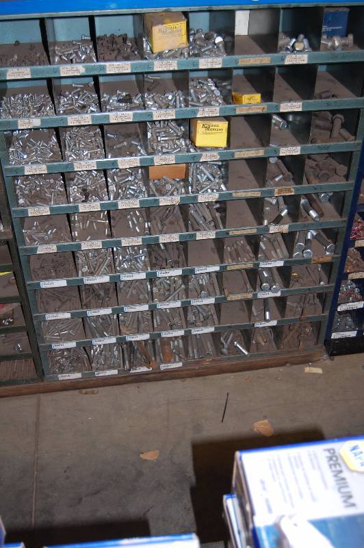 lot 510 image: Steel Shelf Containing Hardware