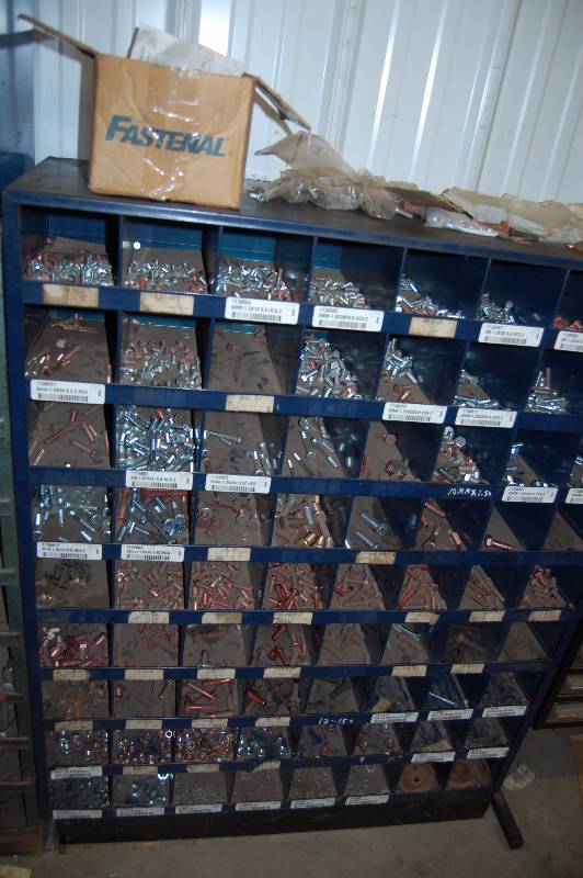 lot 511 image: Steel Shelf Containing Hardware