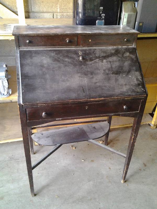 Vintage Wood Secretary Drop Front Writing Desk 27x18x41 Vintage