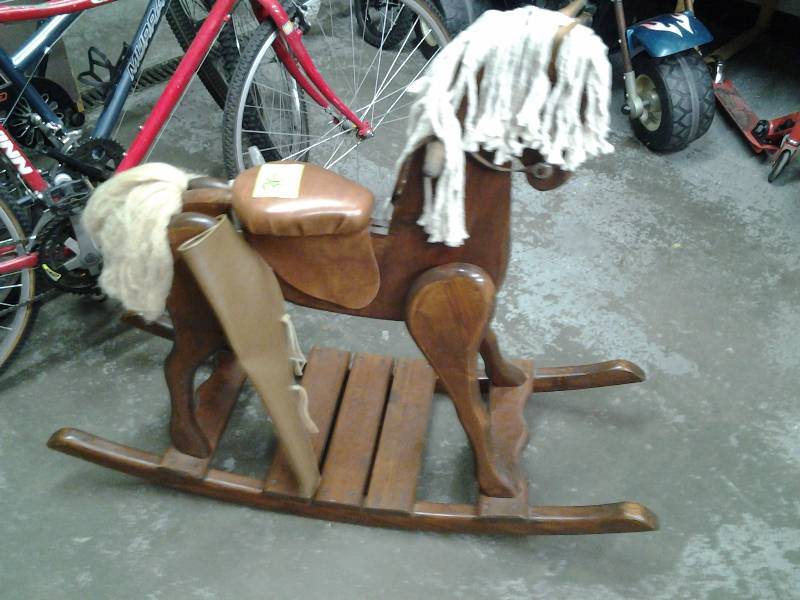 lot 36 image: Tall Wood Rocking Horse