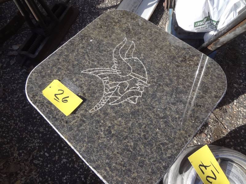 lot 26 image: Viking etched Granite Table Top