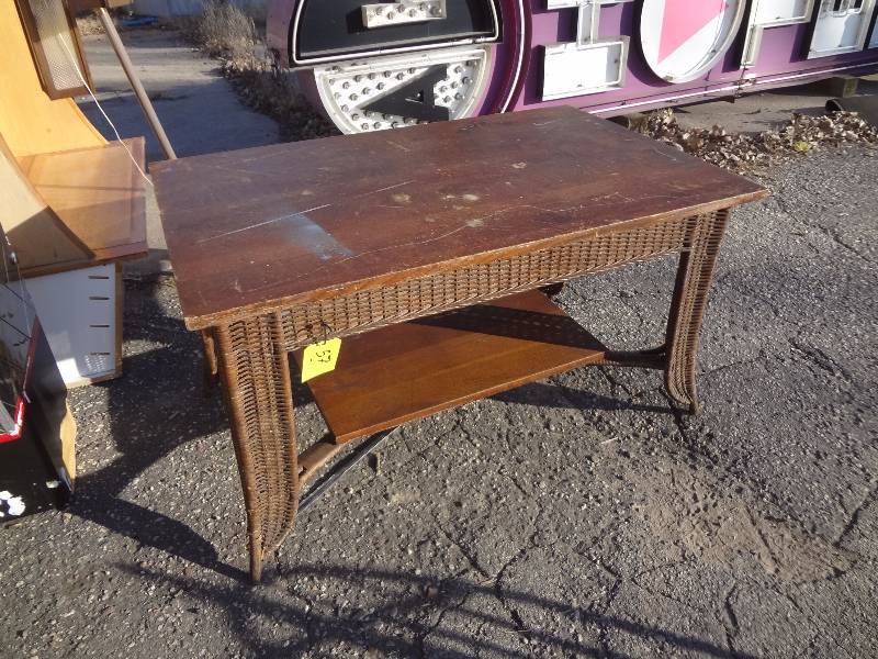 lot 57 image: WickerWood Table