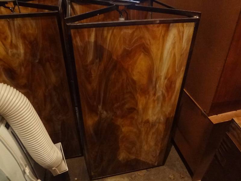 lot 108 image: Huge Slag Glass Light Fixture