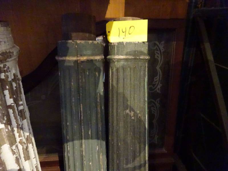 lot 140 image: Pair of Old Green Columns