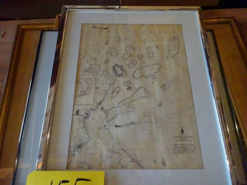 lot 155 image: Old Map of The Apostle Islands, (3) Nautical Prints