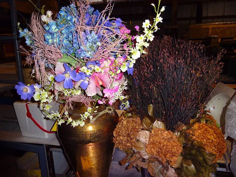 lot 236 image: Two Large Fake Flower Arrangements