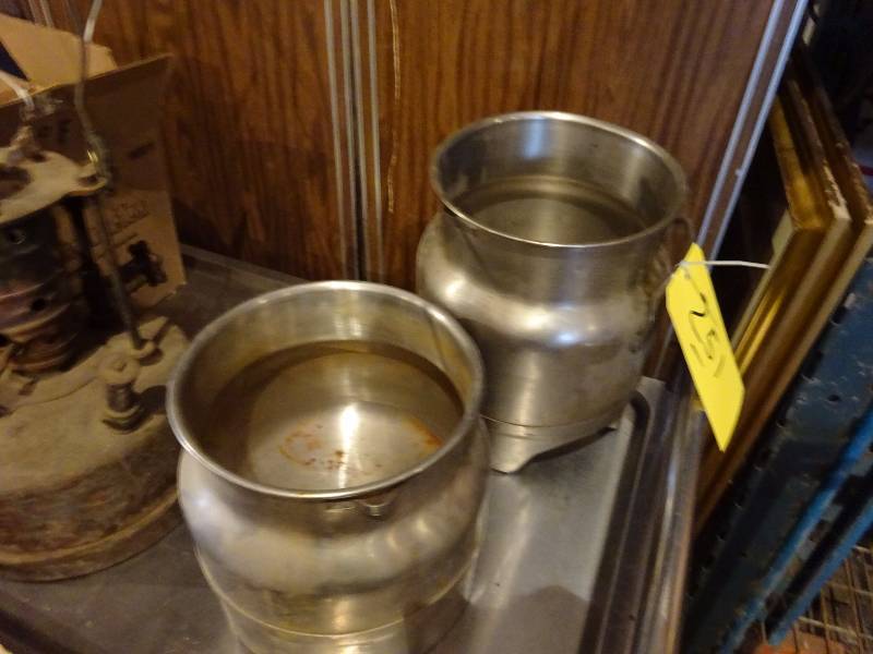 lot 251 image: Pair Stainless Pots