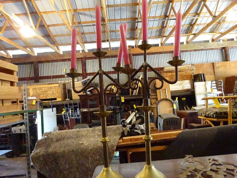 lot 305 image: Brass Candle Holders