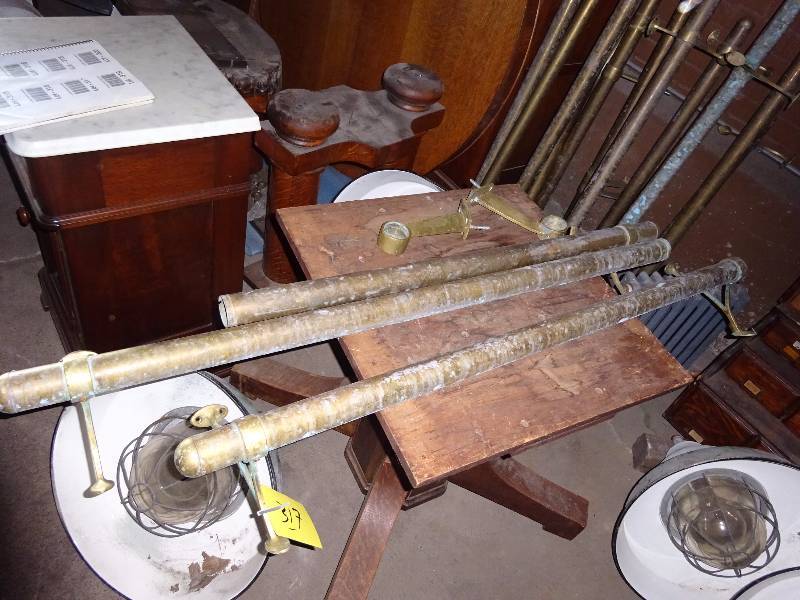 lot 317 image: Three Section of Brass Bar Foot rest