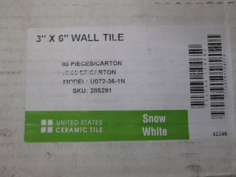 5 packages of 3x6 wall tile snow ...