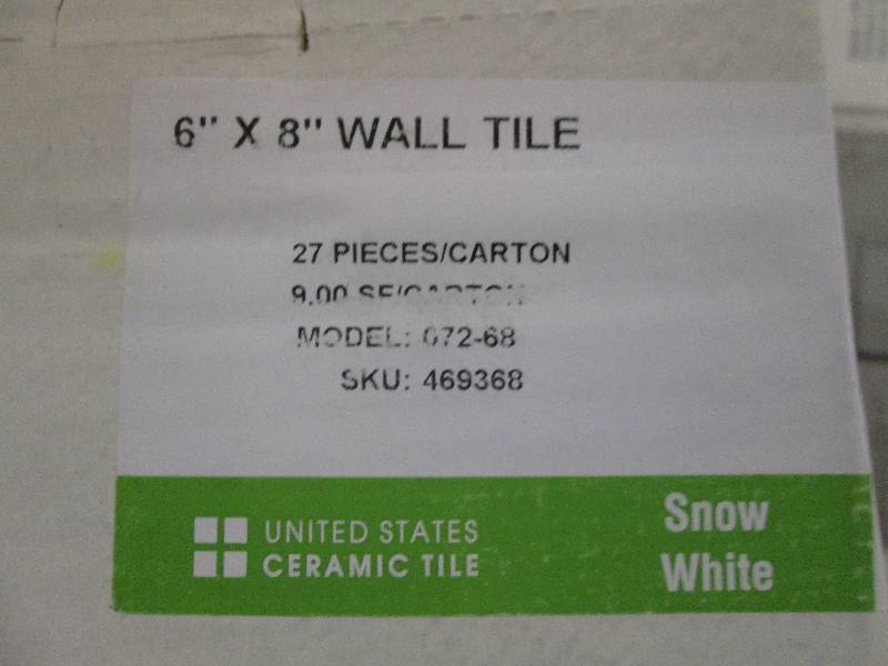 4 packages of 6x8 wall tile 9sqft...