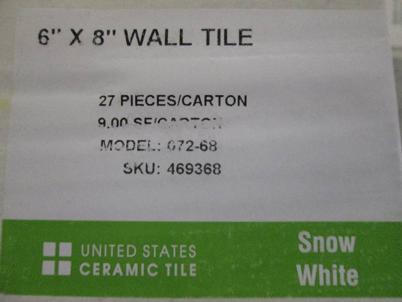 4 packages of 6x8 wall tile 9sqft...