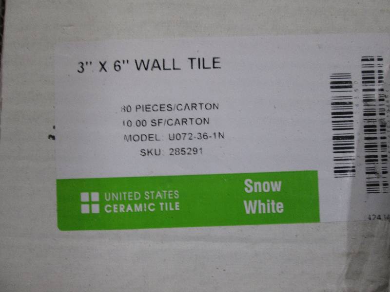 5 packages of 3x6 snow white wall...