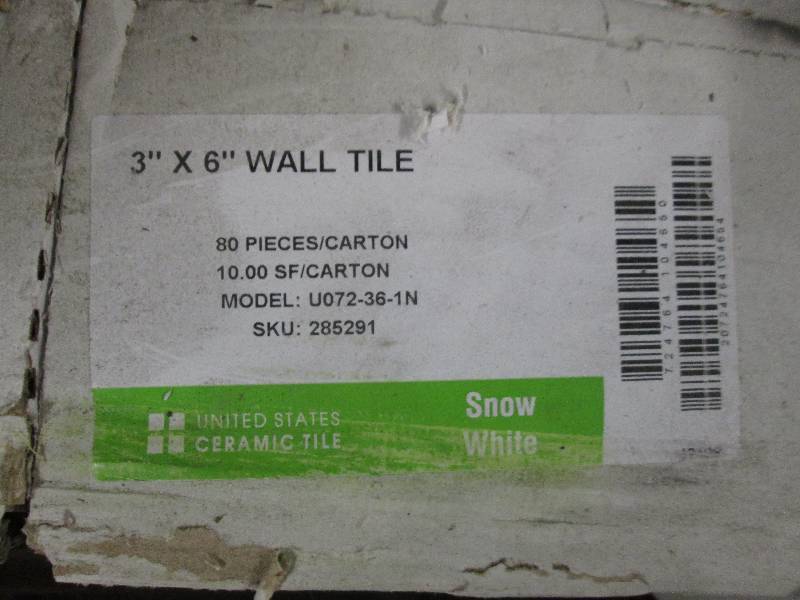 3 boxes of 3x6 wall tile snow whi...