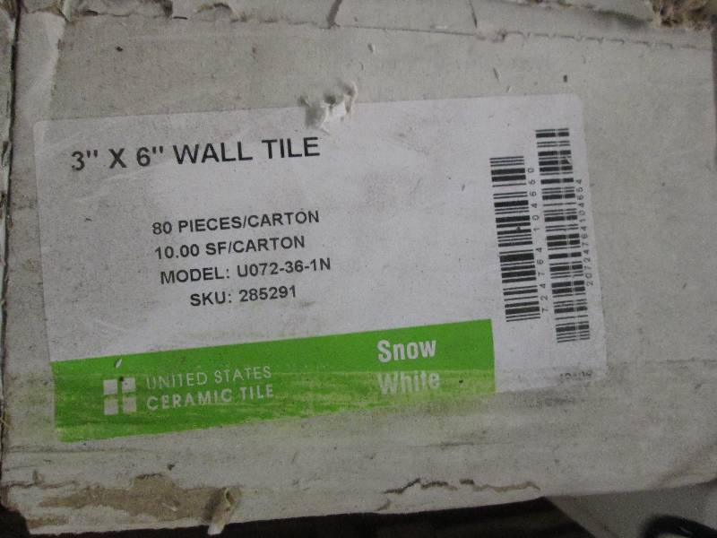 3 boxes of 3x6 wall tile snow whi...