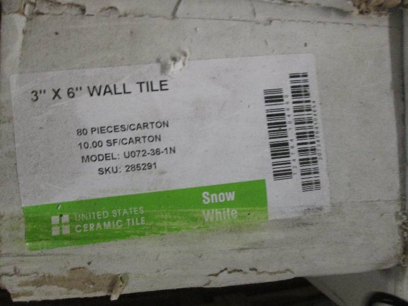 3 boxes of 3x6 wall tile snow whi...
