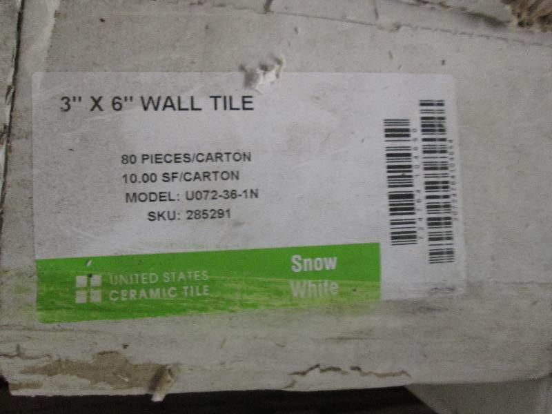 3 boxes of 3x6 wall tile snow whi...