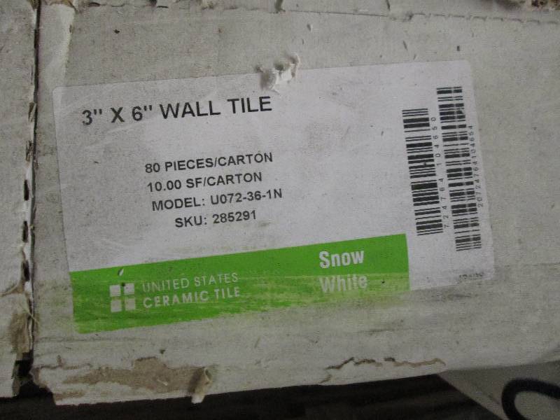 3 boxes of 3x6 wall tile snow whi...