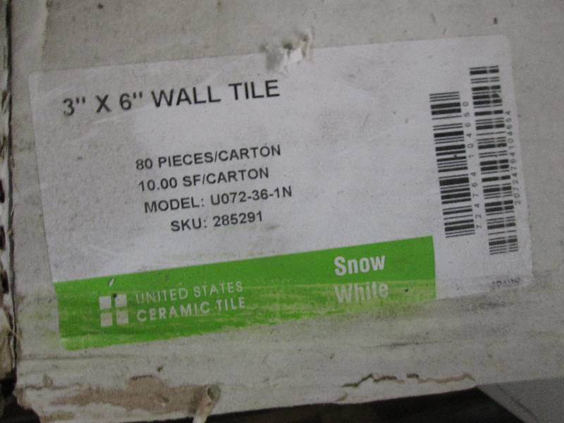 3 boxes of 3x6 wall tile snow whi...