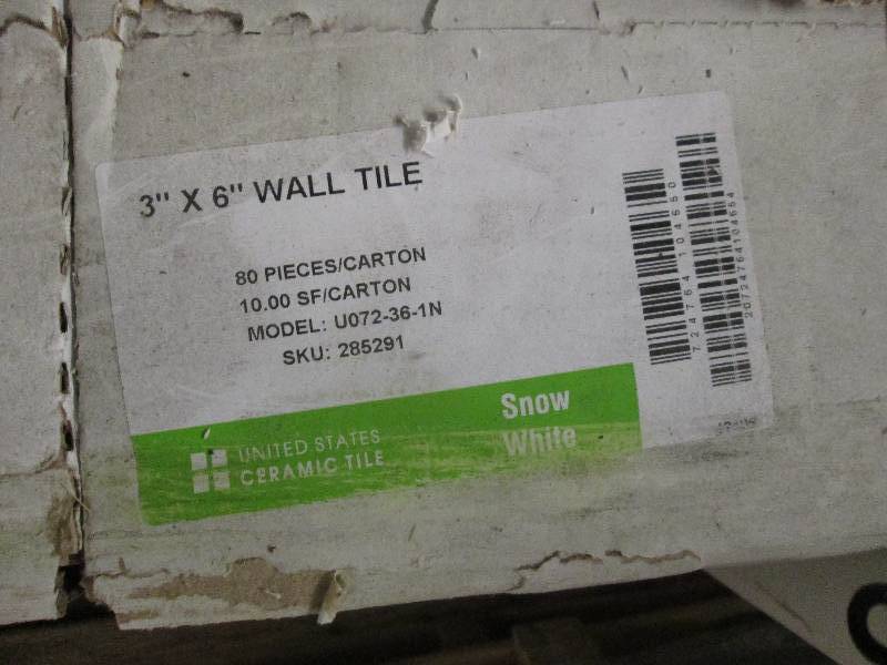 3 boxes of 3x6 wall tile snow whi...