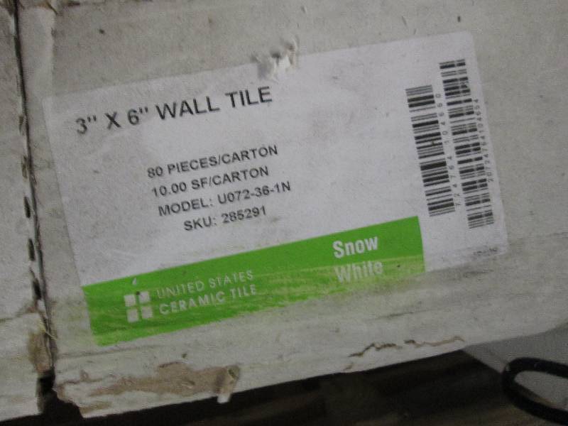 3 boxes of 3x6 wall tile snow whi...