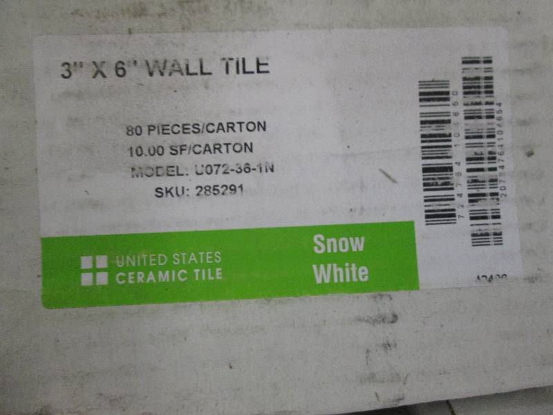 3 packages of 3x6 snow white wall...