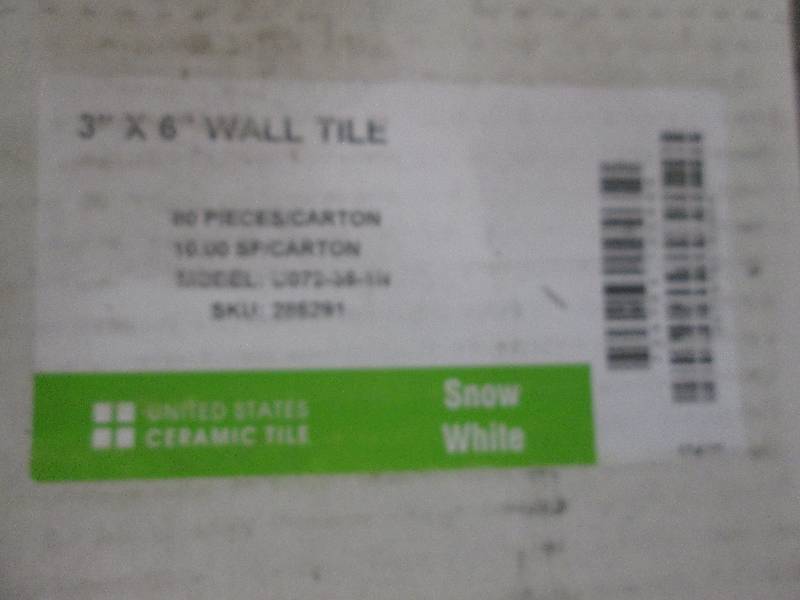 3 packages of 3x6 snow white wall...