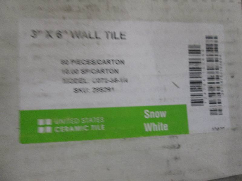 3 packages of 3x6 snow white wall...