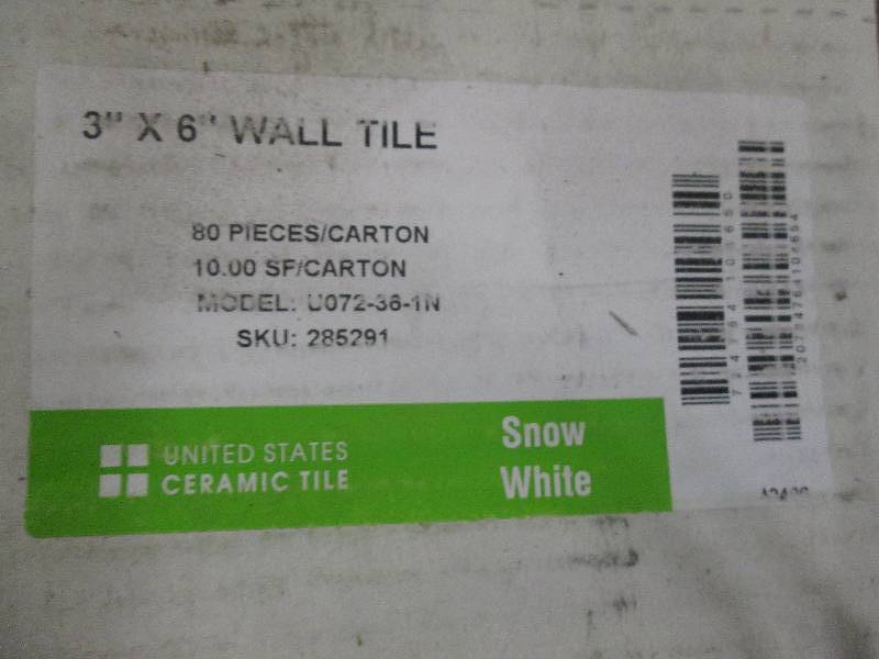 3 packages of 3x6 snow white wall...