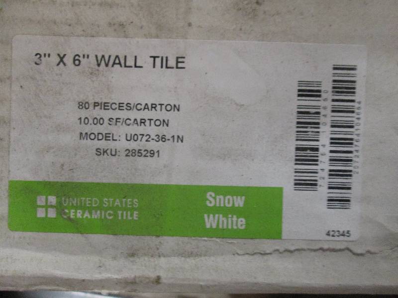 3x6 wall tile snow white 3 packag...