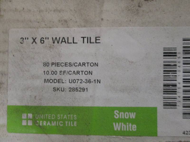 3x6 wall tile snow white 3 packag...