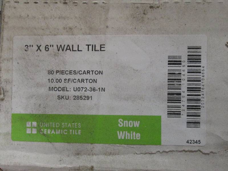 3x6 wall tile snow white 3 packag...