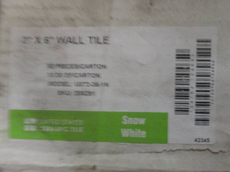 3x6 wall tile snow white 3 packag...