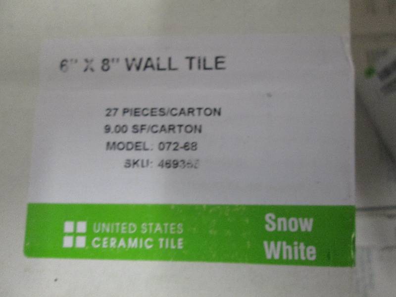 4 boxes of 6x 8 wall tile snow wh...