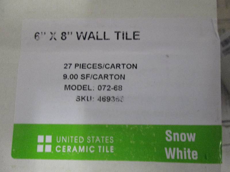 4 boxes of 6x 8 wall tile snow wh...