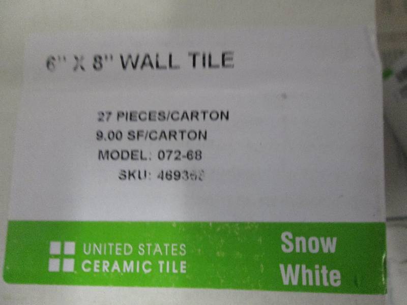 4 boxes of 6x 8 wall tile snow wh...
