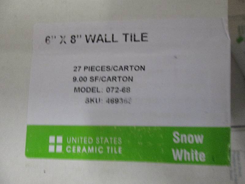 4 boxes of 6x 8 wall tile snow wh...