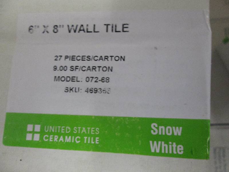 4 boxes of 6x 8 wall tile snow wh...