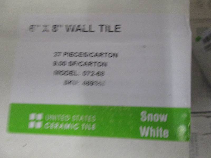 4 boxes of 6x 8 wall tile snow wh...