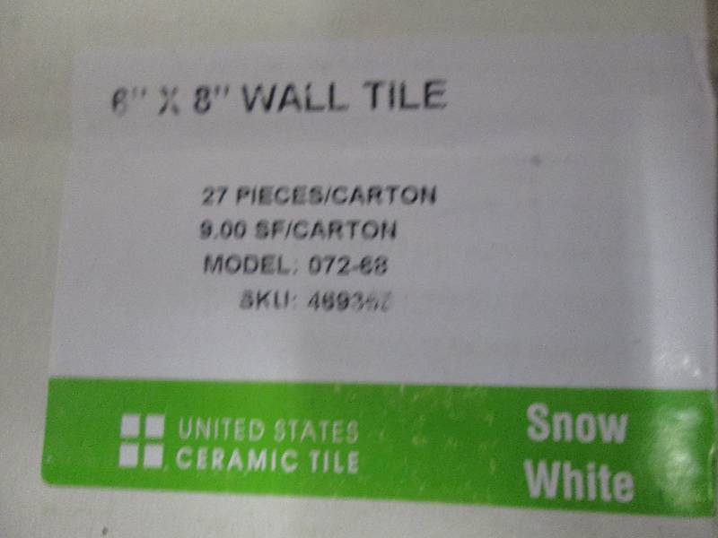4 boxes of 6x 8 wall tile snow wh...