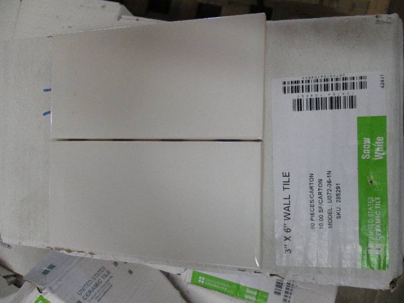 3 boxes of 3x 6 wall tile snow wh...