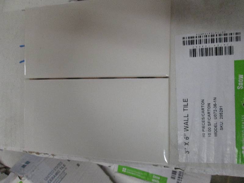 3 boxes of 3x 6 wall tile snow wh...