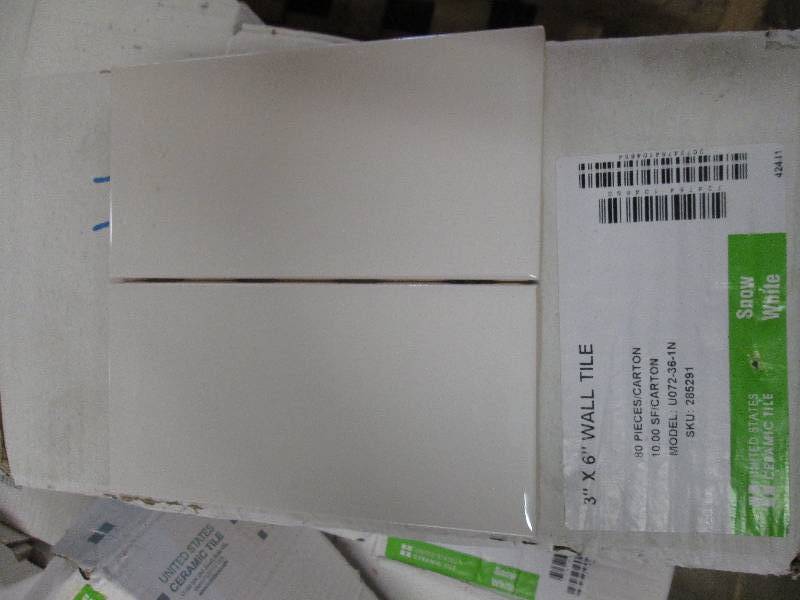 3 boxes of 3x 6 wall tile snow wh...