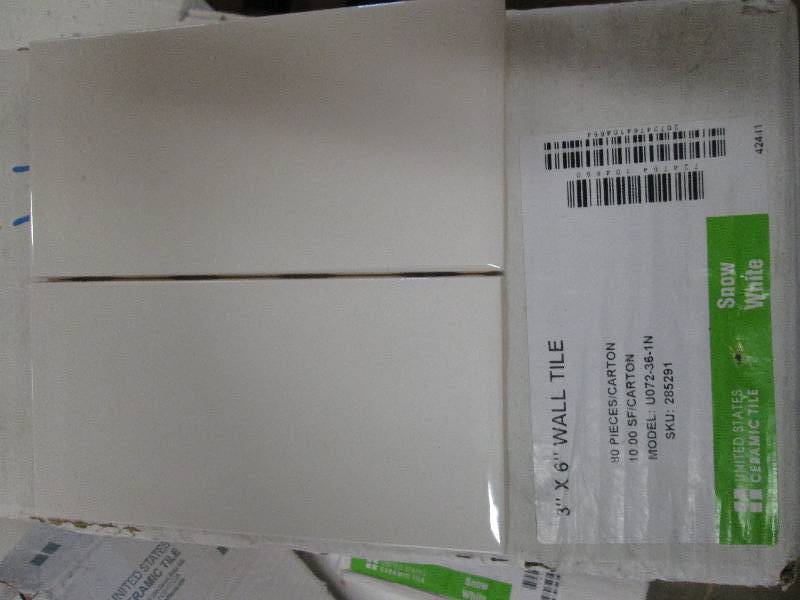 3 boxes of 3x 6 wall tile snow wh...