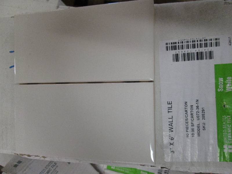 3 boxes of 3x 6 wall tile snow wh...