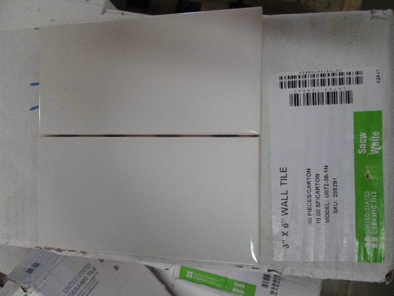 3 boxes of 3x 6 wall tile snow wh...