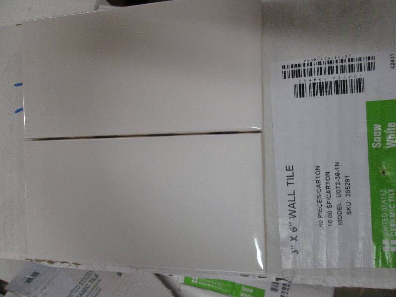3 boxes of 3x 6 wall tile snow wh...